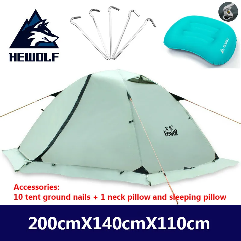 

Hewolf 4 season outdoor mountaineering professional double double tent set wild camping equipment ultra light snow skirt tent