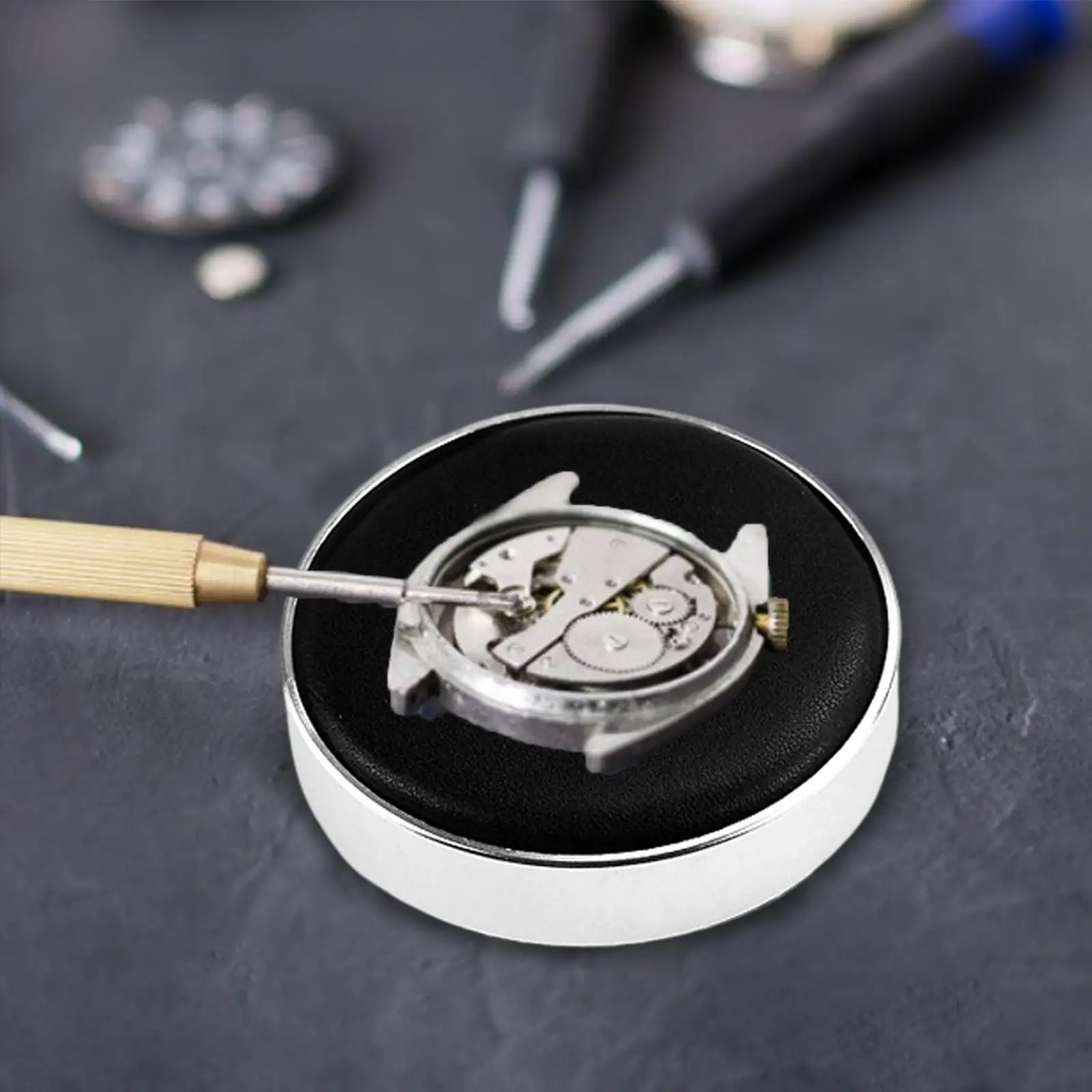 

PU Leather Watch Casing Cushion Holder Watch Pi llow for Watchmaker Repairman