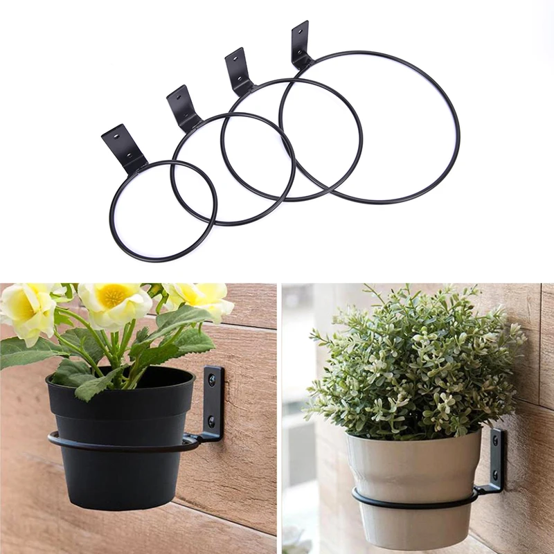 

1Pc Wall-mounted Plant Holder Ring Flower Pot Stand Plant Metal Hook for Indoor & Outdoor Decorative