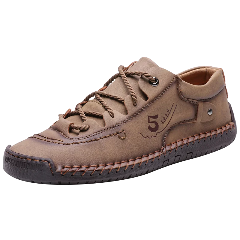 Men's fashion soft leather casual shoes Plus size 48 Hugh sneakers Walking work handmade men's loafers