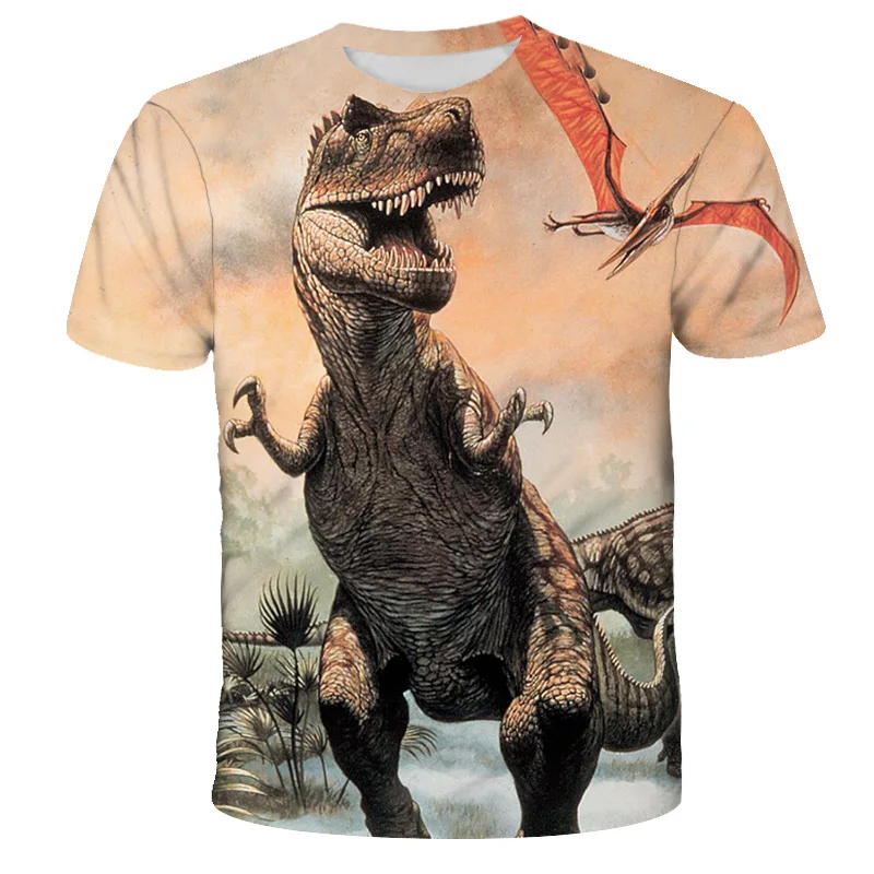 

Футболка для мальчиков и девочек 3-14 лет, с изображением динозавра