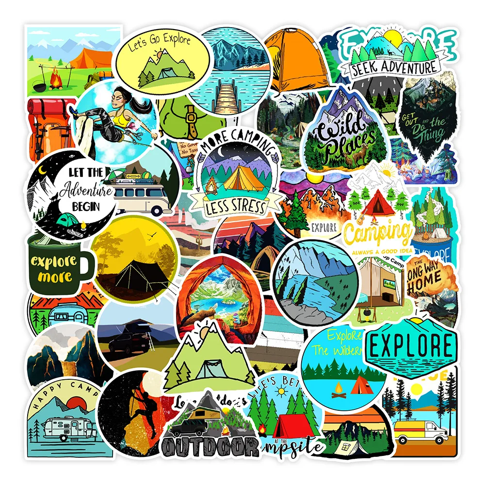 

50PCS Outdoor Sports Adventure Cartoon Graffiti Sticker Notebook Skateboard Luggage Cup Graffiti Decorative Sticker