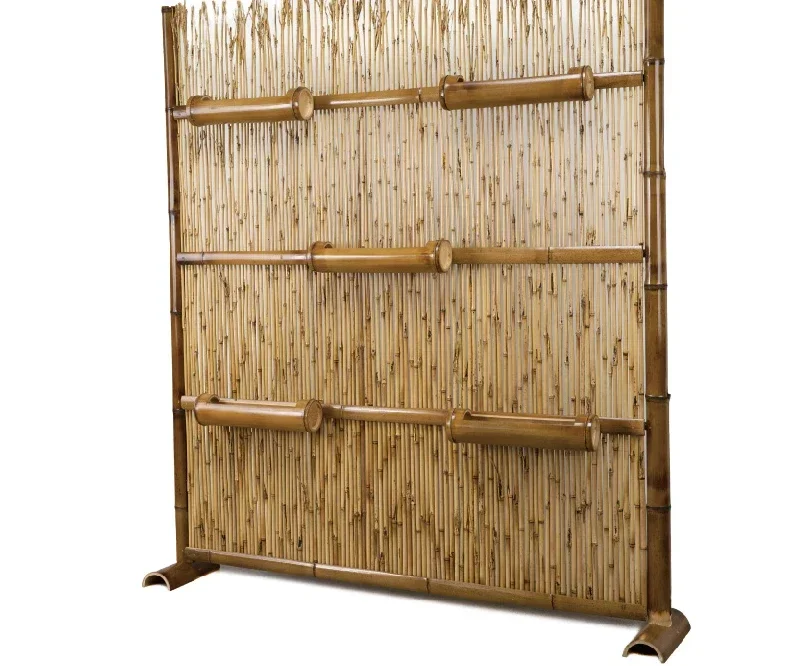 

Garden, bamboo fence, balcony, landscaping, terrace, landscape screen, fence, fish pond decoration