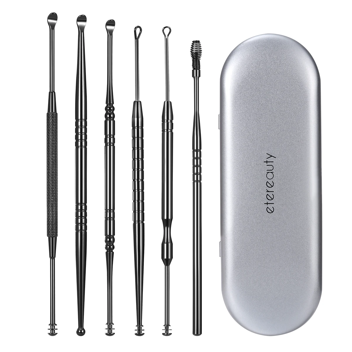 

7pcs Stainless Steel Ear Picks Kit Ear Curette Earwax Removal With Storage Box Ear Wax Cleaning Tools Ear Spoons Ear Cleaner