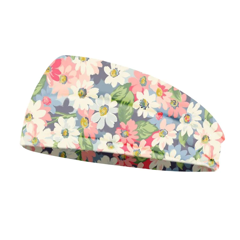 

Wide Soft Flower Print Headbands Hairbands Elastic Wash Face Yoga Sport Hair Hoops for Women Girls Hair Accessories