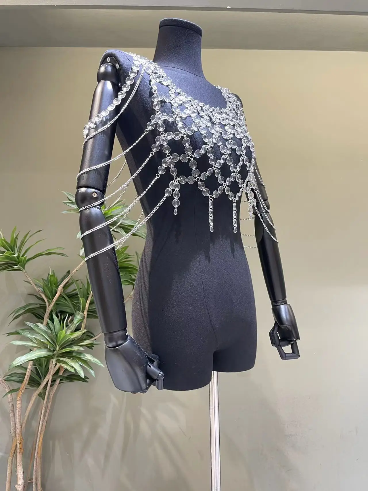 Модное женское пончо с кристаллами H80 &amp S90 женская сексуальная открытая