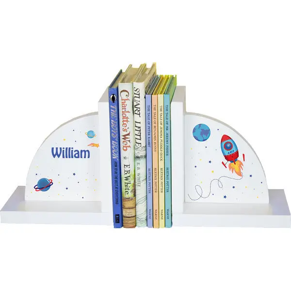 

Personalized Rocket Childrens Bookends
