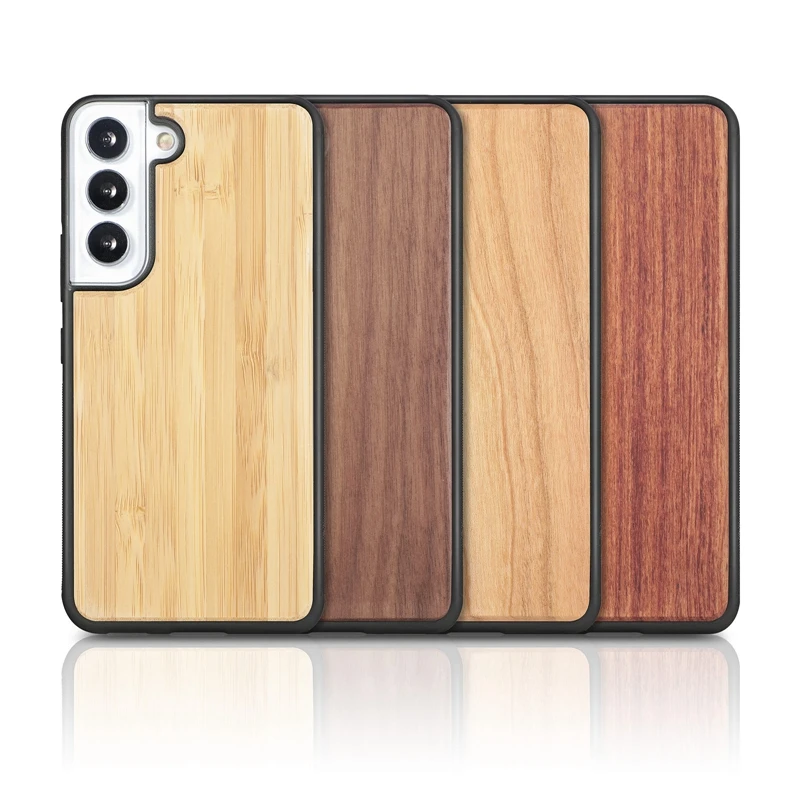 

for Samsung Galaxy S22 Ultra Plus Cherry Bamboo Palisander Walnut Real Wood TPU Phone Case Cover Wooden Shell