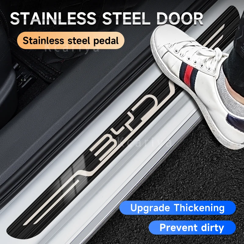 Placa de desgaste puerta acero inoxidable para coche BYD Atto Song PRO Han Tang DM Yuan Qin PLUS Seal Dolph