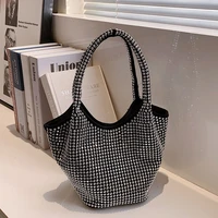 fashion rhinestone evening bag for women shouder bag large caapcity diamond handbag casual big shopping totes underarm bag 2022