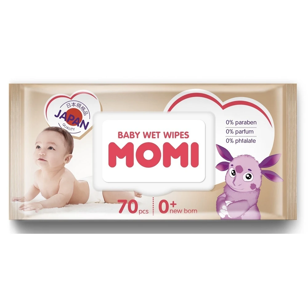 Детские влажные салфетки MOMI 70 шт |