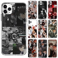 japan anime bungou stray dogs dazai osamu phone case for iphone 13 12 11 8 7 plus mini x xs xr pro max transparent soft