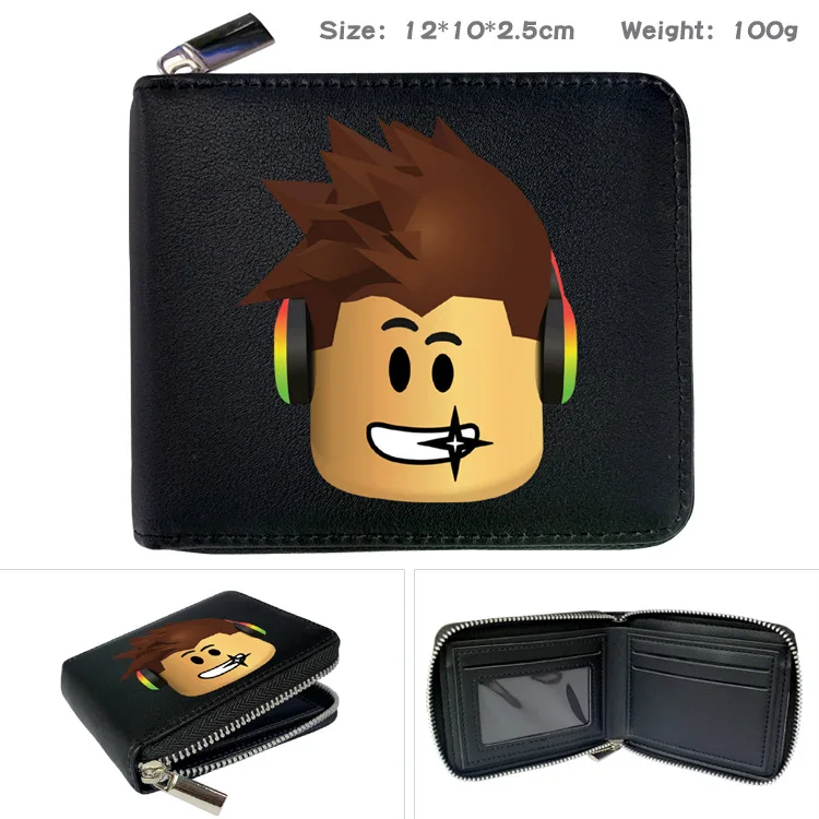 Zipper PU Wallet Coin Purse Around The Virtual World ROBLOX Game Half-fold Short Wallet Wallet Card Bag Gift for Girls Kids Boys images - 6