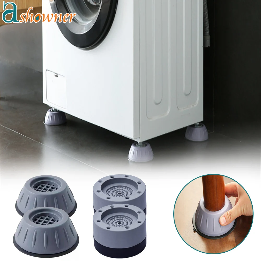 

4Pcs Anti Vibration Pads Washing Machine Rubber Feet Legs Mat Anti-vibration Pad Universal Noise-reducing Leg Base for Furniture