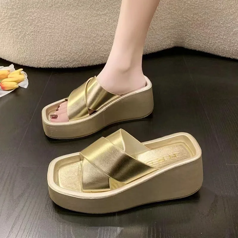 

Female Shoes on Sale 2023 High Quality Modem Slippers Women's Slippers Summer Casual Slippers Women Square Toe Ladies Slippers