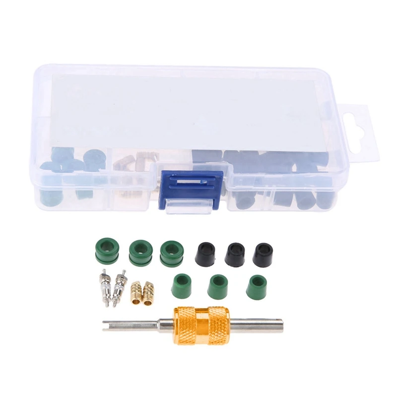 

Car A/C Valve Cores Ac Hose Rubber Gaskets Assortment Kit Remover Tool For R134A R12 R22