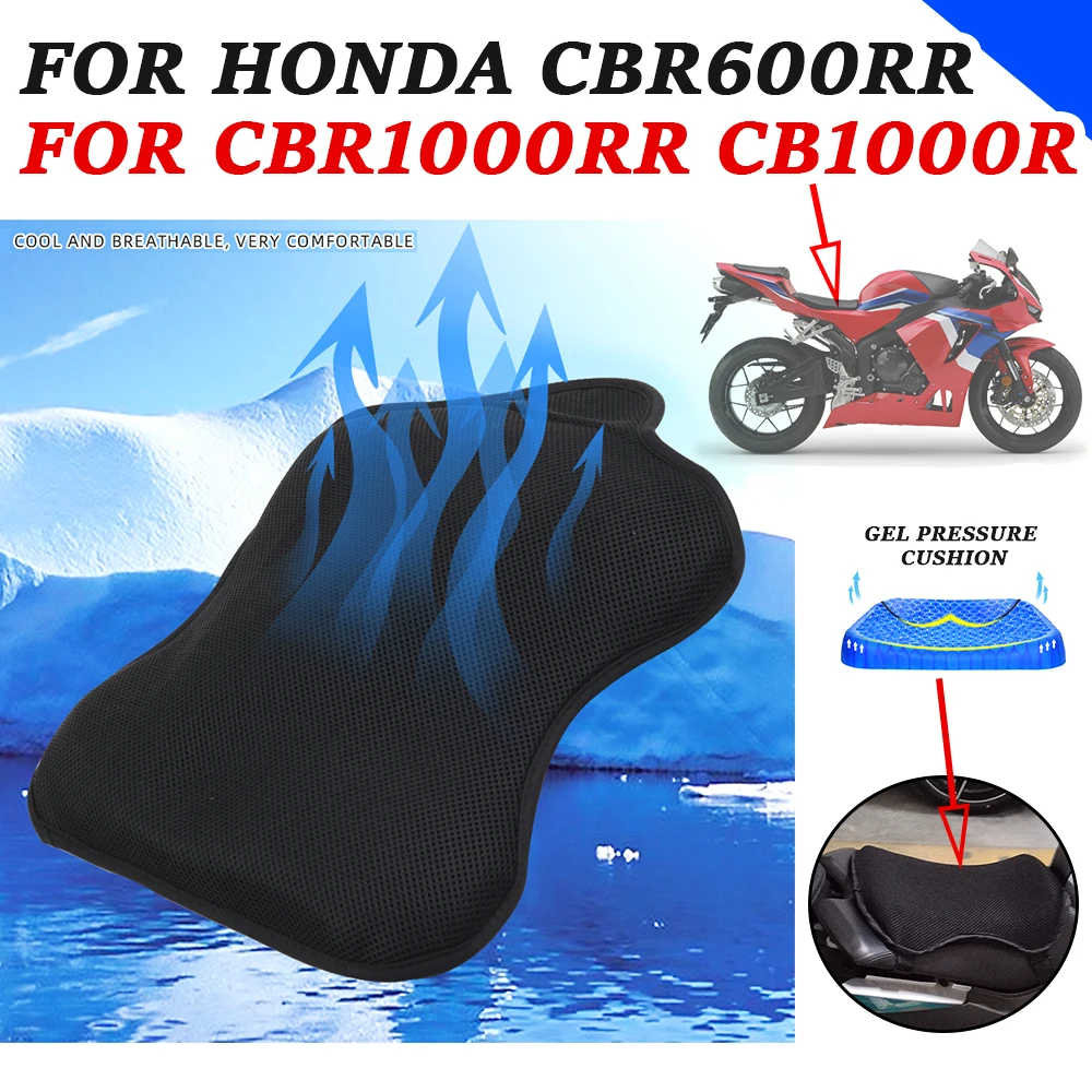 

Motorcycle Accessories Gel Seat Cushion Cover Pressure Relief Pad Mesh For Honda CBR1000RR CBR600RR CB1000R CBR 600 RR CB 1000 R