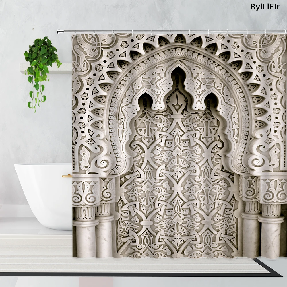 3d-занавеска для душа в марокканском стиле дизайнерская входная дверь с