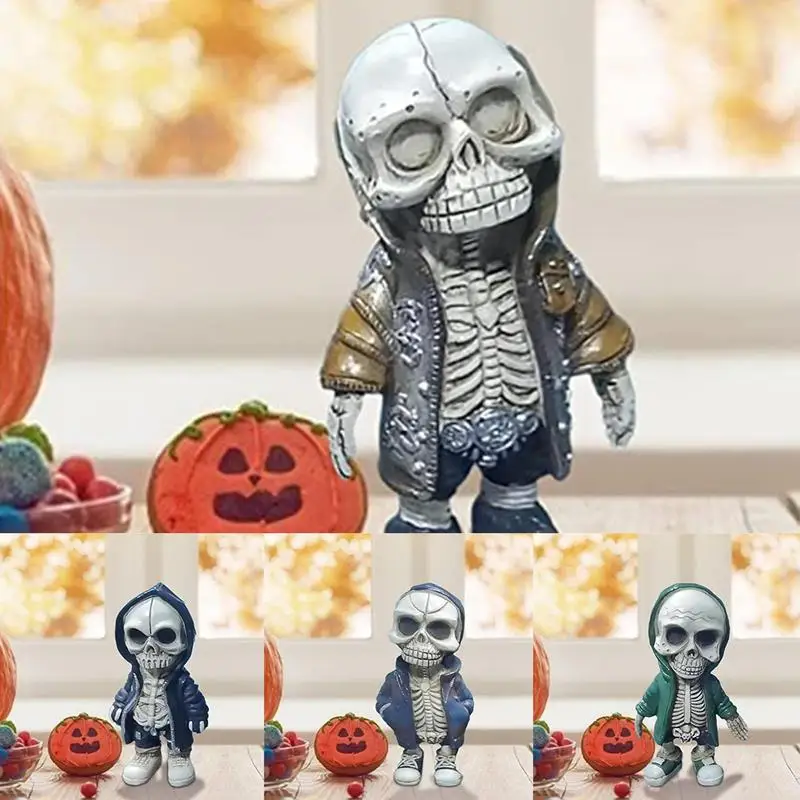 

Halloween Skeleton Doll Resin Skull Doll Sculpture Portable Collectible Home Decor Figurines Skeleton Halloween Decoration For