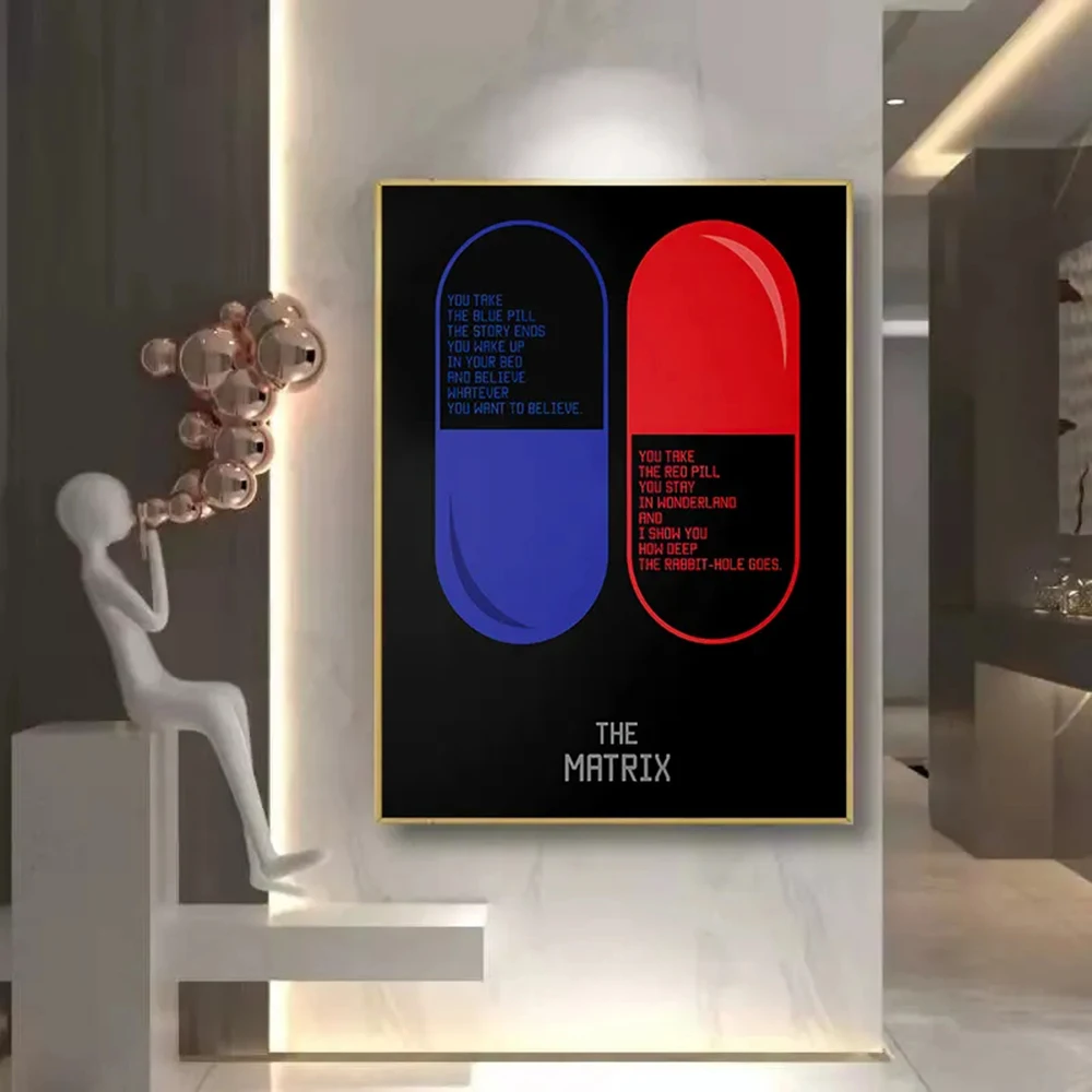 

The Matrix Sci Fi Movie Poster Modern 90s Films Red Blue Pill Canvas Painting Wall Art Picture For Home Room Decoration Cuadros
