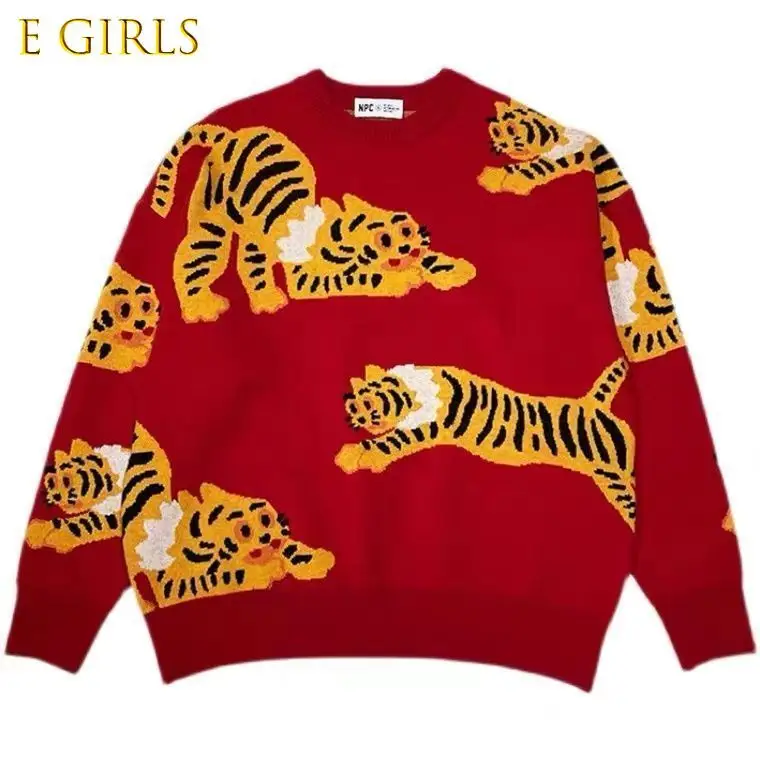 

E GIRLS Women's Sweater Ladies Oversized Y2k Aesthetic Kawaii Top Pullover Long Sleeve Streetwear Gothic Winter Vintage Clothing