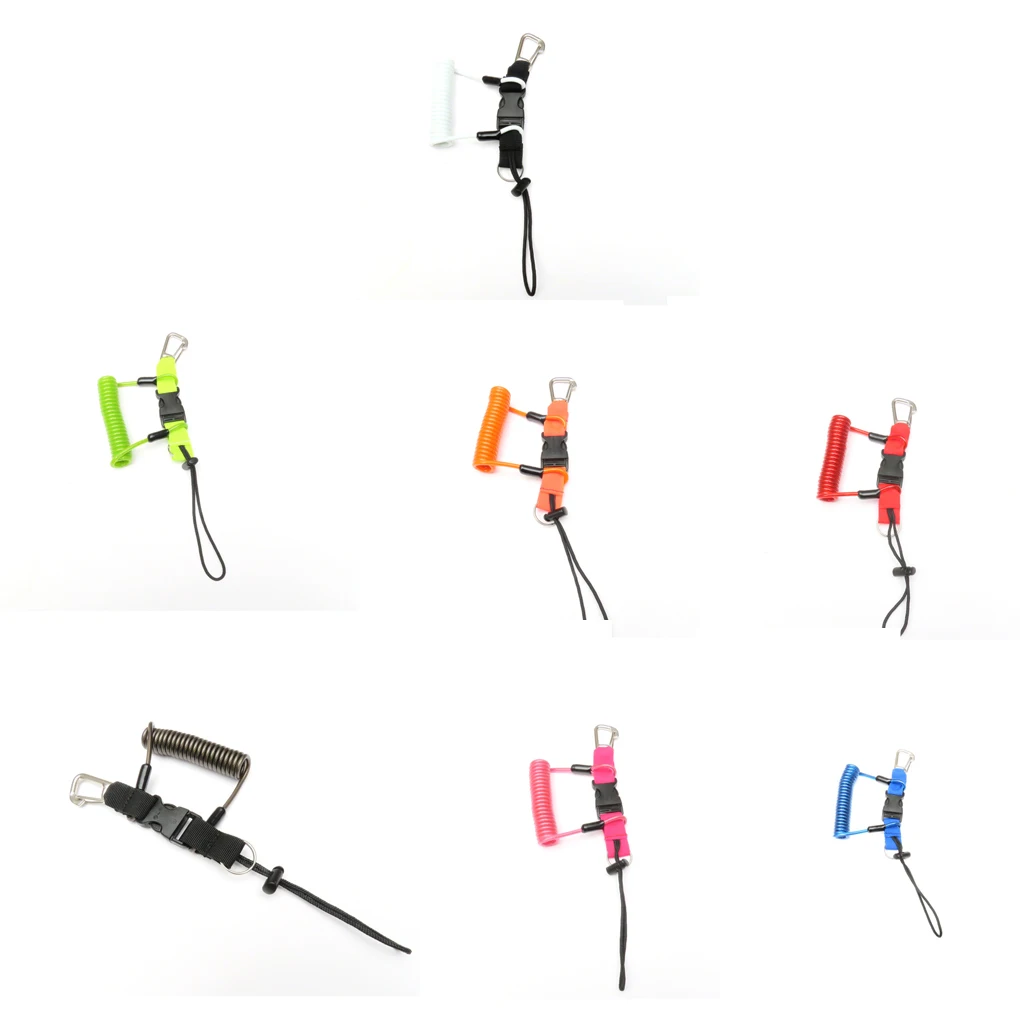 

Scuba Diving Coil Safety Rope with Spiral Coils Lanyard Stainless Steel