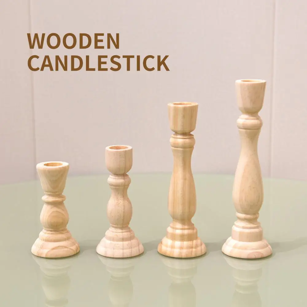 

Dining Desktop Decor Candle Holder Restore Ancient Ways Wooden Candlesticks Wood Candelabrum Candle Stand Vintage Candlestick