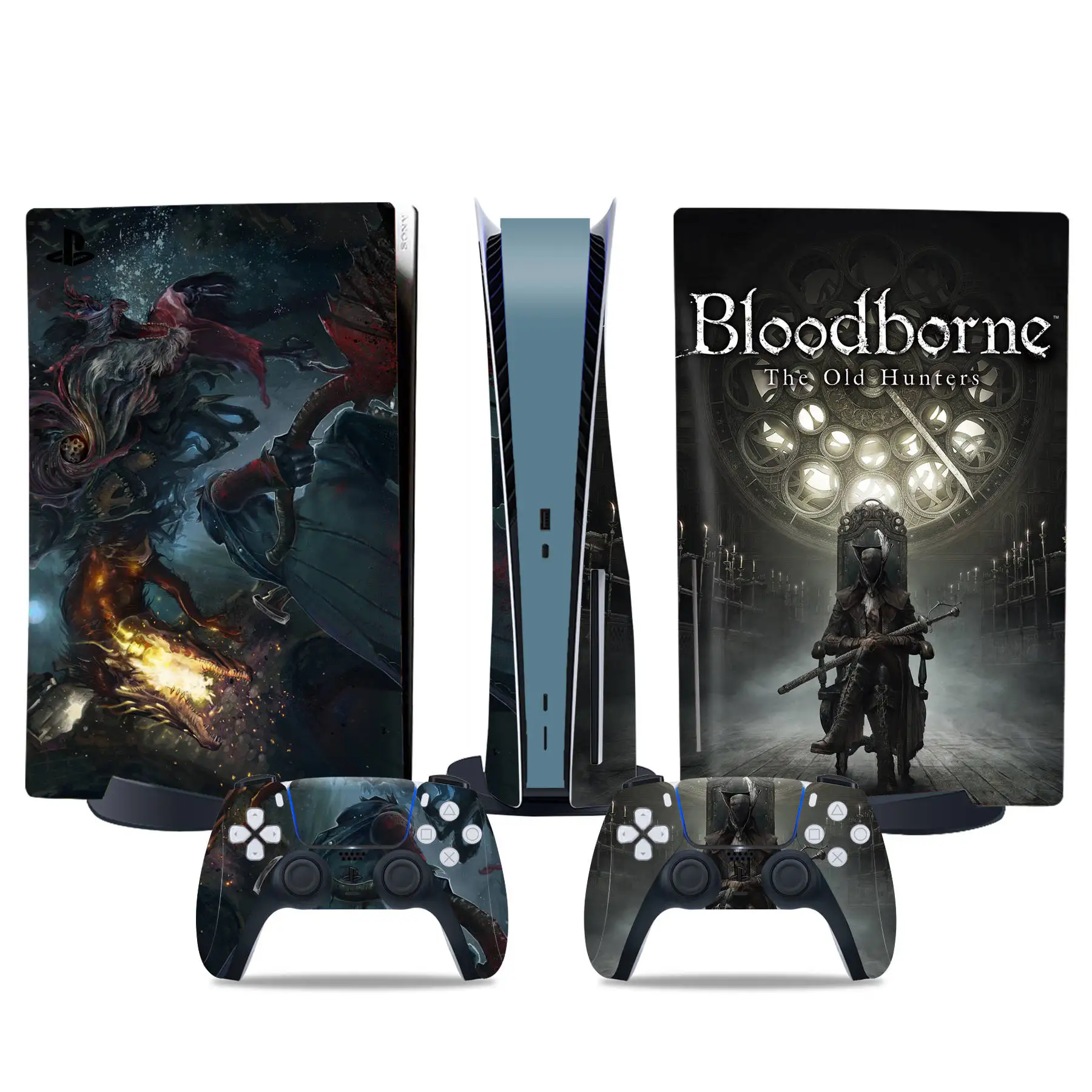 Виниловая наклейка для консоли и двух контроллеров PS5