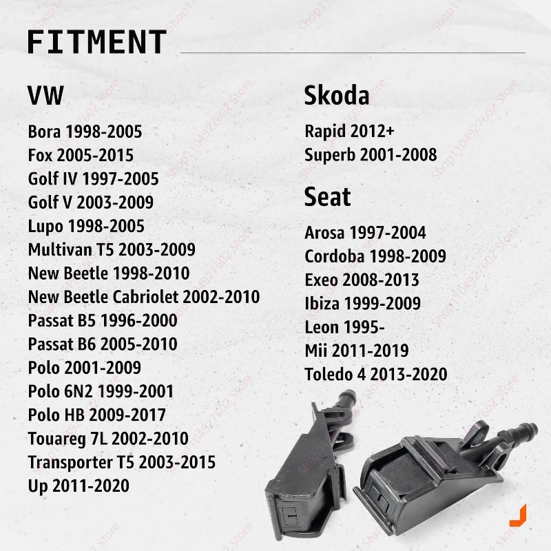Форсунка спринклера стеклоочистителя переднего стекла для VW Passat B5 Golf MK4 Bora Polo Beetle GOL 6RD955985 6E0955985A 6E0955985B (art.: 3920d1acf4e4f) - 3920d1acf4e4f