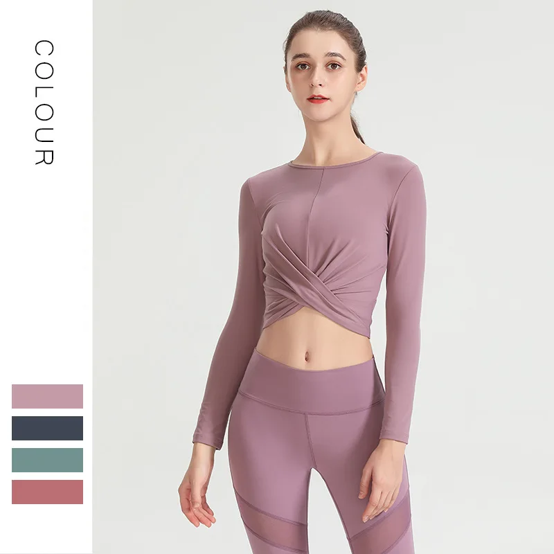 

Yoga Shirts for Women Long Sleeve Crop Top Thumb Fitted Gym Top Shirts Workout Running Fitness Clothes