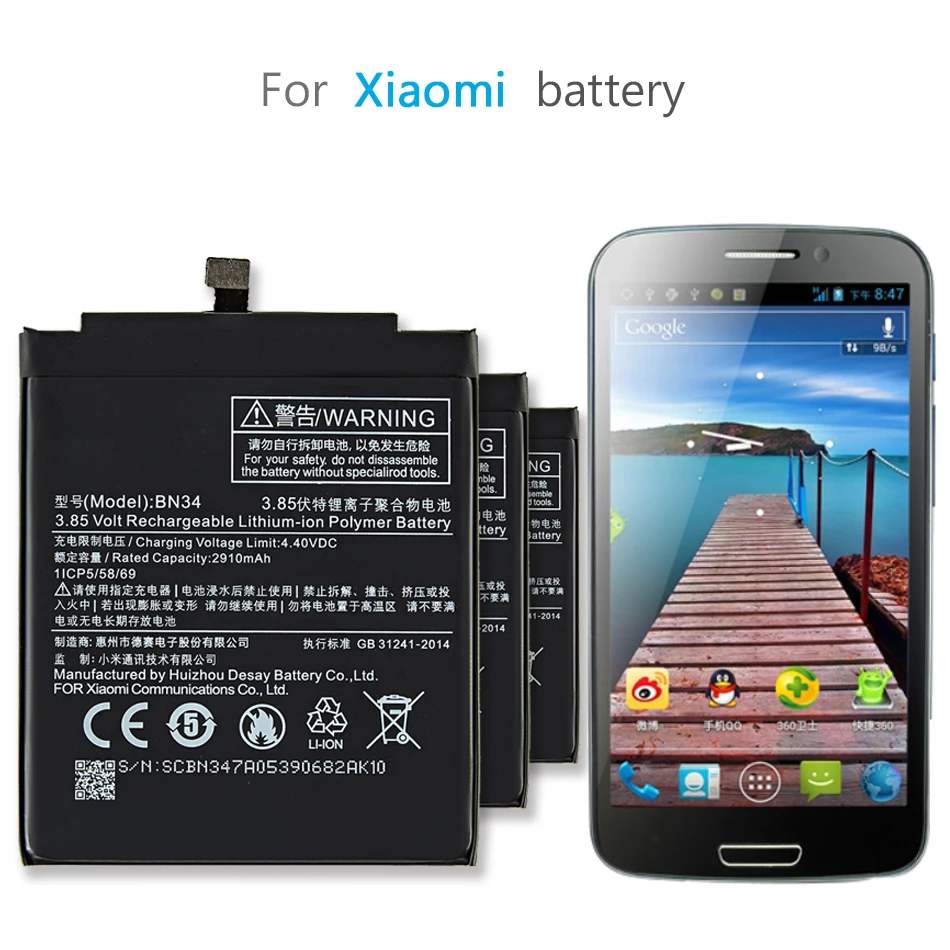 

Battery For Xiaomi Redmi 3 3S 3X 4 4A 4X 5 5A 5 Plus Pro Prime Battery BM47 BM4A BN30 BN34 BN35 BN40 BN42 BN44 bn 30 34 35 40 44