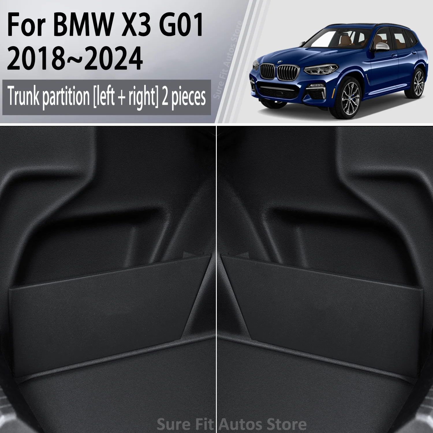 

Для BMW X3 G01 2018 ~ 2024 2022 MK3 утолщенная перегородка для хранения багажника автомобиля, многофункциональный ящик для хранения, аксессуары для салона автомобиля