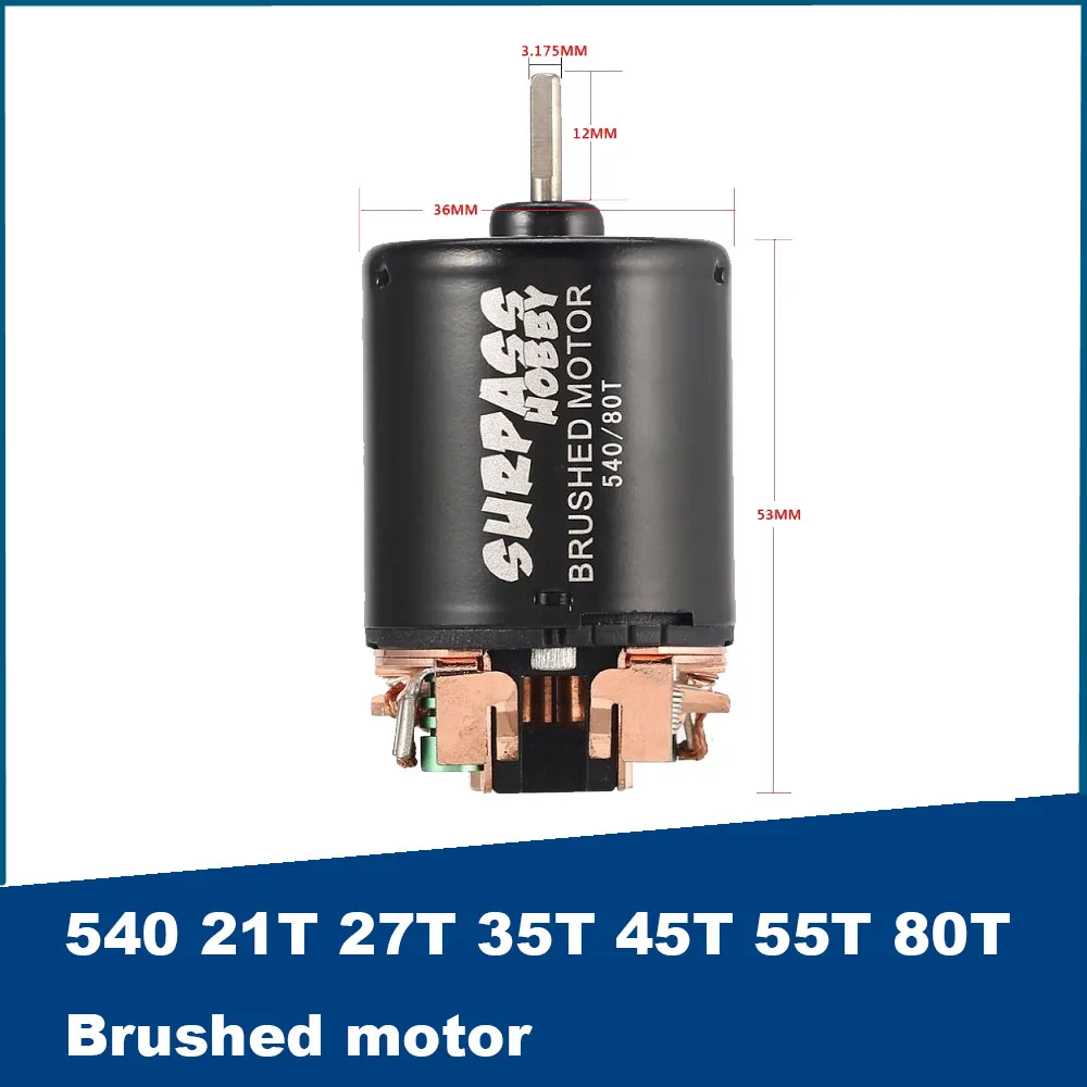 540 21T 27T 35T 45T 55T 80T щеточный мотор осевой SCX10 RC4WD D90 скалолазание гусеничный Радиоуправляемый автомобиль Запчасти для дрифта альпинизма автомобиля