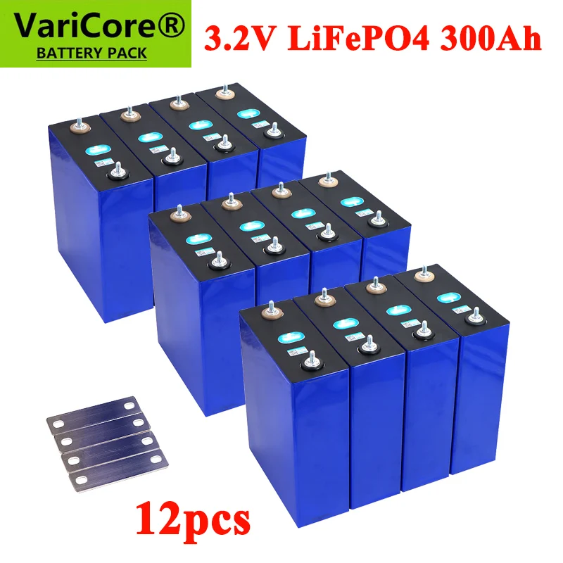 

12PCS 3.2V 310Ah lifepo4 battery DIY 4S 12V Rechargeable battery pack for Electric car RV Solar Energy storage system TAX FREE