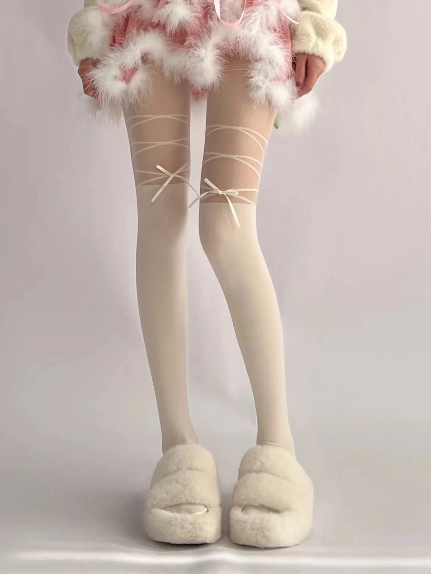 Чулки-трубы Pure Desire женские модные легкие чулки выше колена со шнуровкой