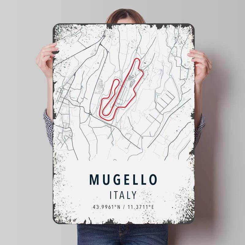 Mugello простая жесть с принтом спортивный металлический плакат украшение для