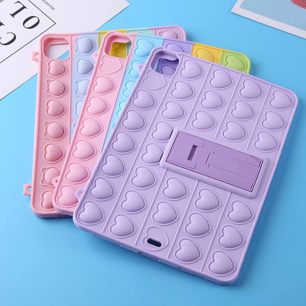

Silicone Push Bubble Tablet Cover Anti-fingerprint Case Sleeve for Apple Ipad Protective Cover Stress Relief Toy