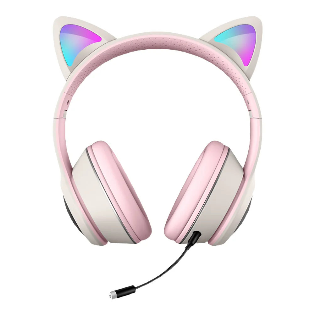 

1Pc Cat Headset Safe Chic Computer Headset Gaming Headset Esports Headset RGB Lighting Headphone