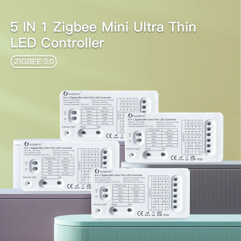 Умный Gledopto Zigbee 3 0 Pro Mini 5 в 1 RGB + CCT Светодиодная лента контроллер для внутреннего