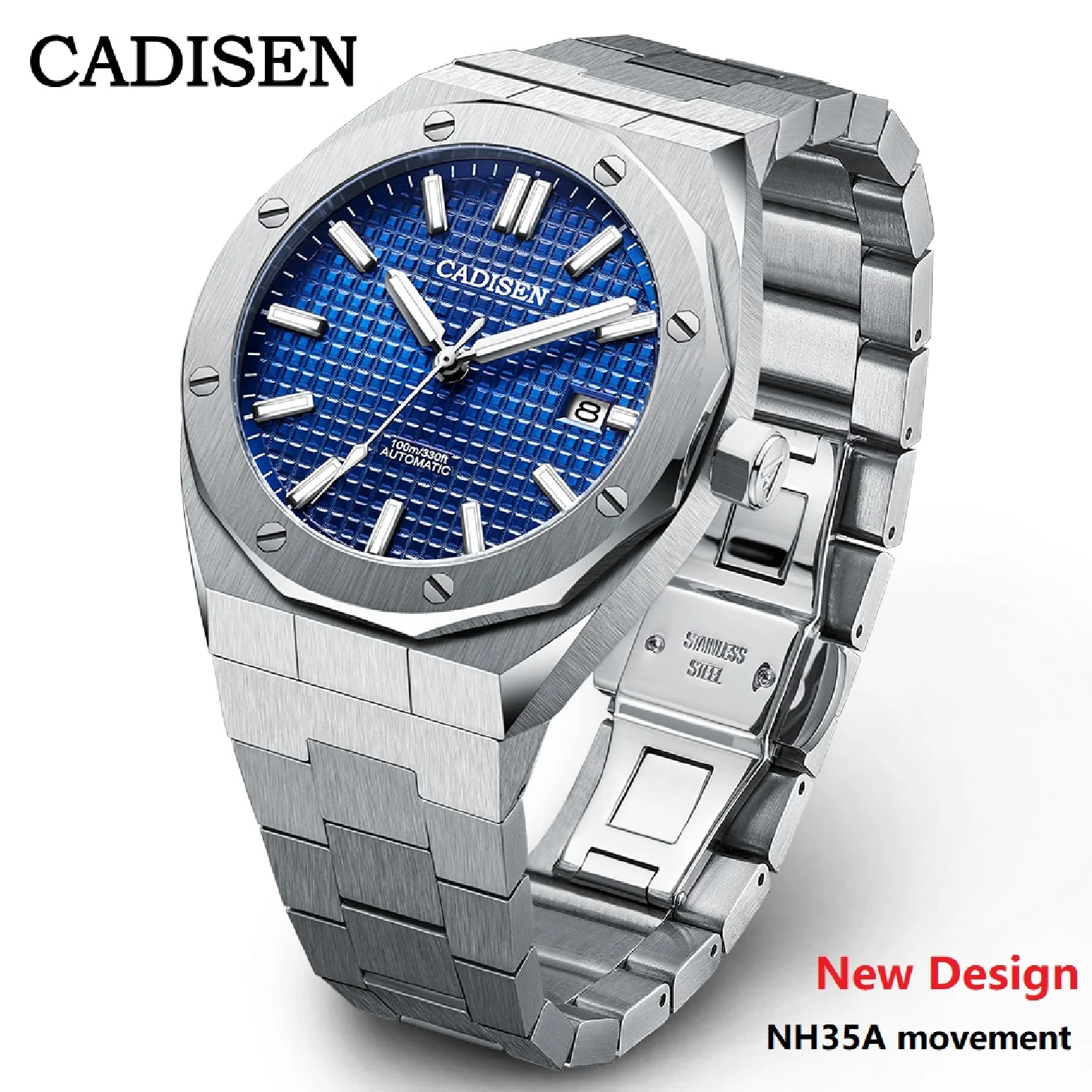 

CADISEN Automatic Mechanical Watch Mens Sapphire Luminous Watches Top Luxury Brand Clock 100M Waterproof Business Men Wristwatch