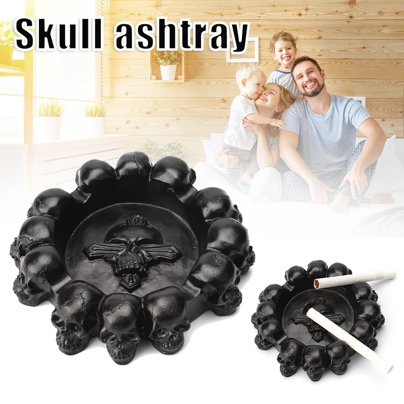 

Hot Sale Creative Skull Ashtray Multipurpose Resin Crafts Personalized Halloween Desktop Ornament for Home Living Room Office