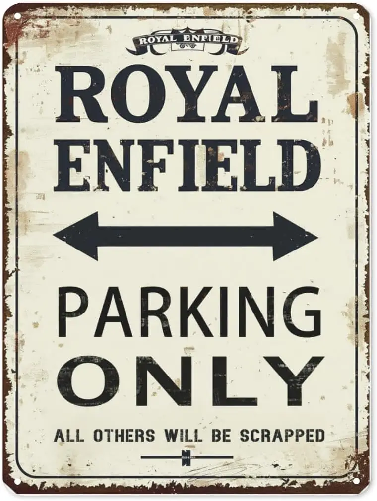 

Металлическая вывеска Royal Enfield Парковка Только