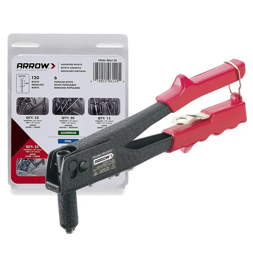 Arrow RH200S 2.5-5mm Professional Rivet Gun + 120 Pcs Rivet