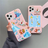 disney princess cinderella phone case for iphone 13 12 11 pro max mini xs 8 7 6 6s plus x se 2020 xr matte candy pink cover