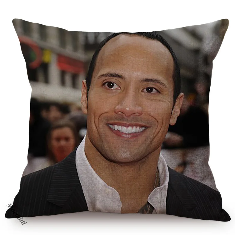 Чехол для диванной подушки с портретом The Rock Face американский актер Джонсон