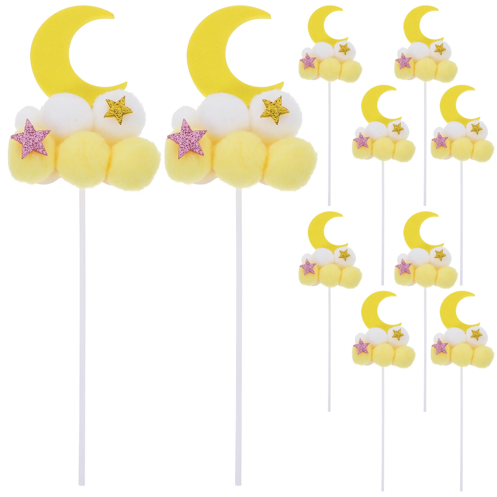 

10 Pcs Cake Cupcake Toppers Dessert Birthday Party Decorations Insert Ornament Pick Plastic Picks