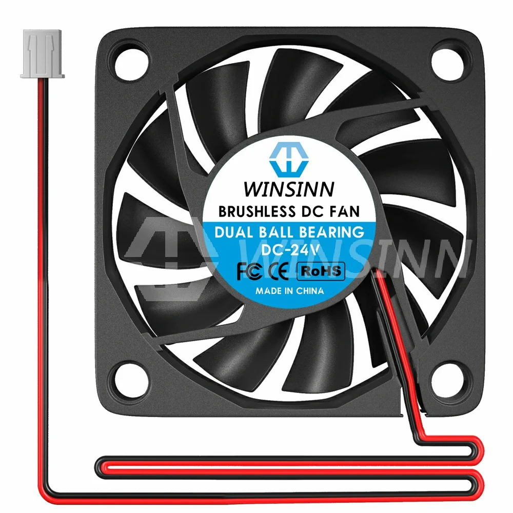 

WINSINN 6010 60 мм вентилятор DC 5 в 12 В 24 В втулка/двойной шарикоподшипник Бесщеточное охлаждение 60x10 мм 2 контакта