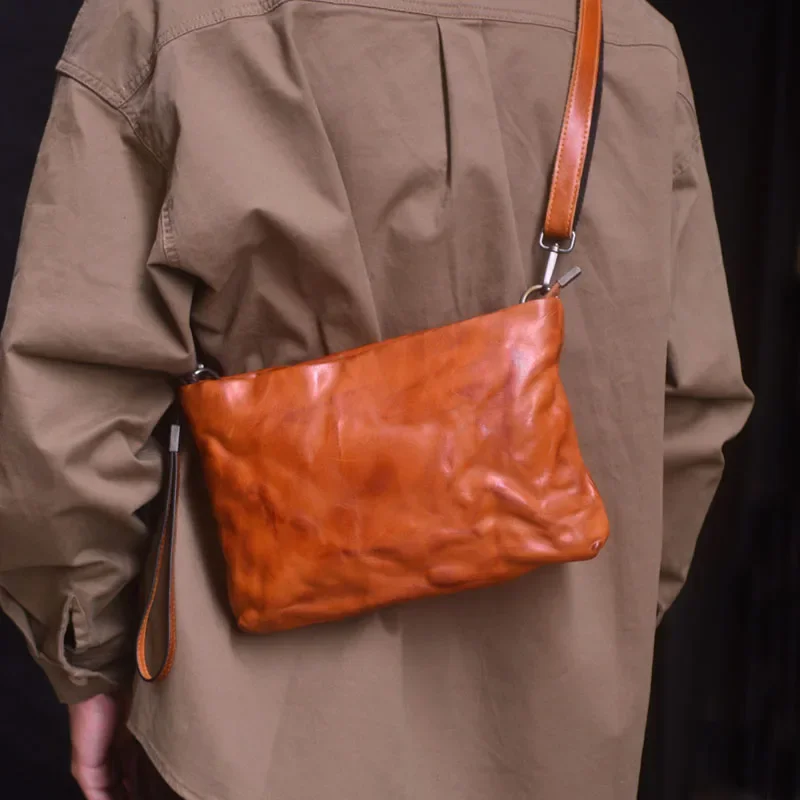 AETOO кожаная повседневная сумка через плечо нейтральный стиль ретро простая на