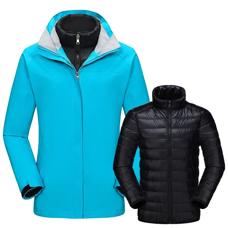 Winter Coat Women Outdoor Clothing Wind Proof Warm Work Clothes Two-piece Down Jacket