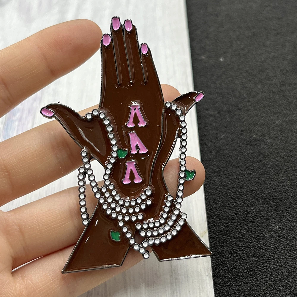 Greek Sorority Hand Sign Brooches Pin For Women Jewellry Accessories |